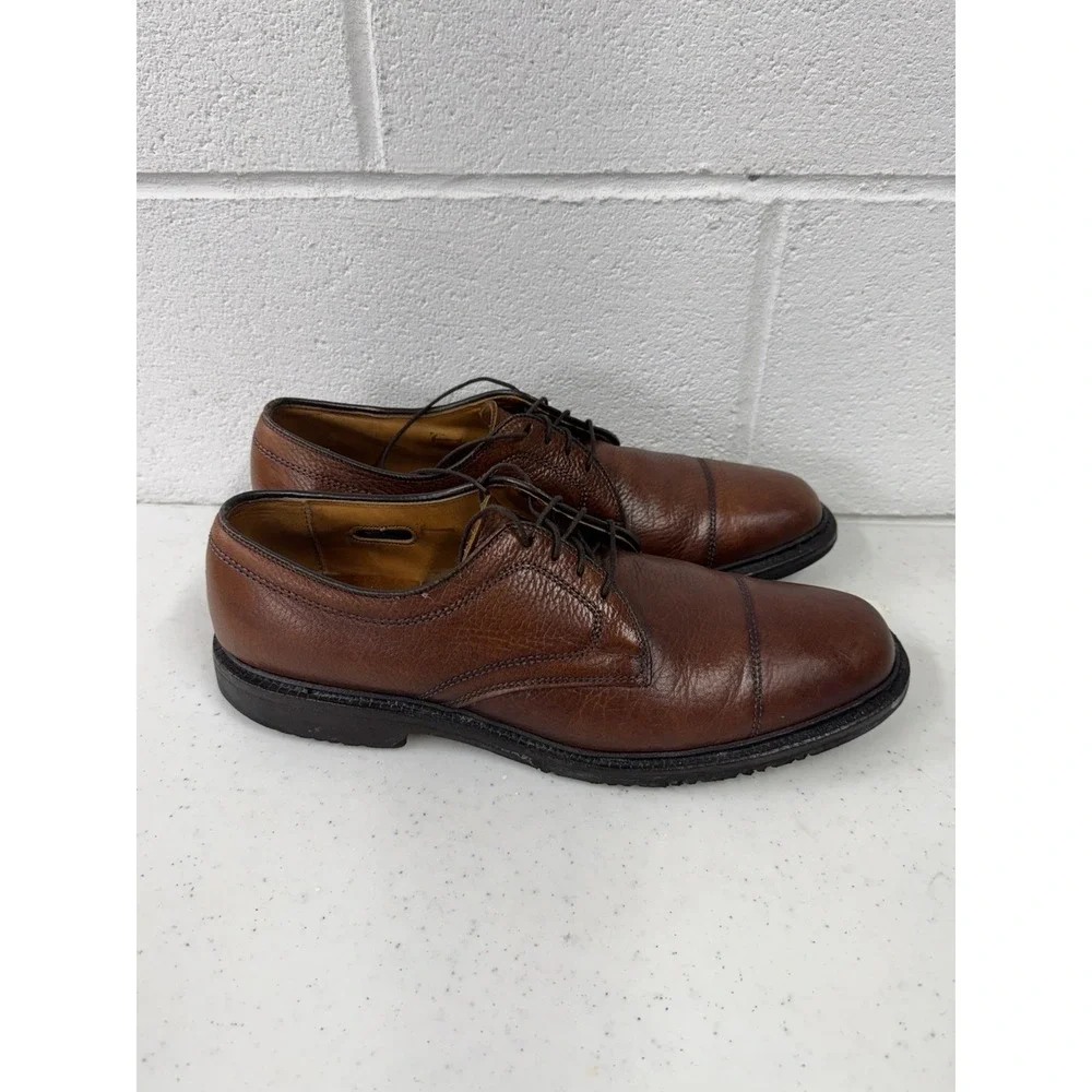 Allen Edmonds Becker Men Size 11‎ B Shoes Brown Leather Cap Toe Low Top Oxford